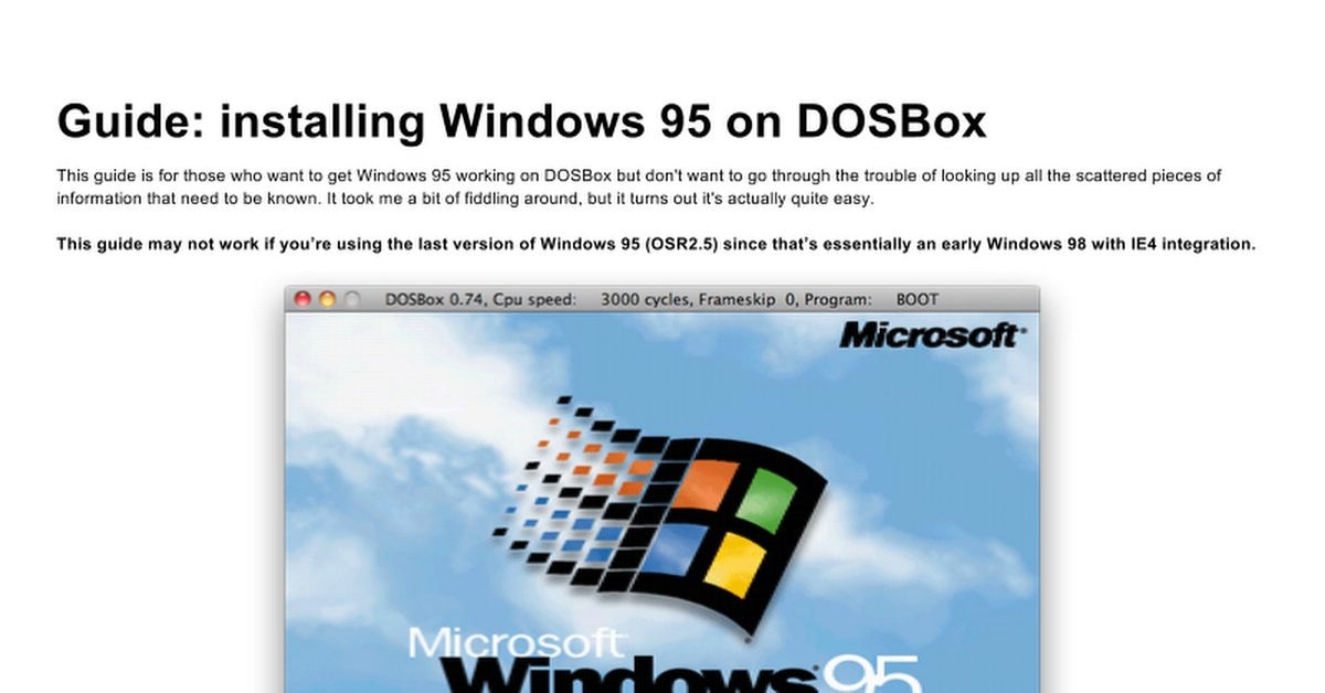 dosbox windows 95 cd rom